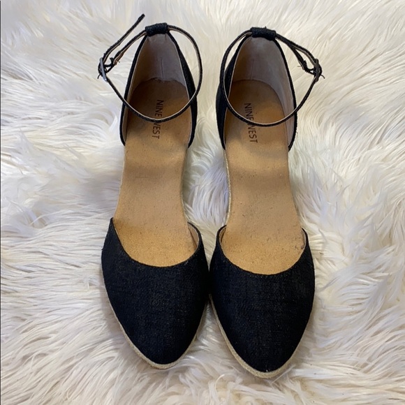 Nine West black espadrille wedges - Picture 2 of 6